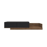 Rack BR104 Para TV até 60 Pol. 2 Portas CRM Preto/Madeirado