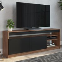 Rack RA02 Para TV até 60 Pol. 2 Portas CRM Preto/Madeirado