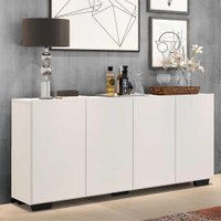Aparador Buffet 4 Portas c/ Pés Quadrados Veneza Multimóveis Branco/Preto
