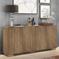 Aparador Buffet 4 Portas c/ Pés Quadrados Veneza Multimóveis Rustic/Natural