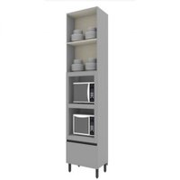 Paneleiro Duplo Henn 2 Portas 1 Gaveta Belize C513 Cinza