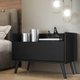 Mesa de Cabeceira 60 cm c/ Pés Retrô Multimóveis Preta