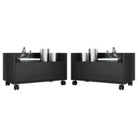 Kit c/ 2 Mesas de Cabeceira 60 cm c/ Rodízios Multimóveis Preta
