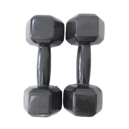Par de Halter Dumbell Sextavado Revestido Ahead Sports 10 kg Preto