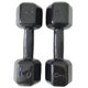 Par de Halter Dumbell Sextavado Revestido Ahead Sports 9 kg Preto