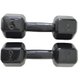 Par de Halter Dumbell Sextavado Revestido Ahead Sports 9 kg Preto