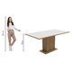 Mesa Madesa Retangular Tampo de Madeira 5275 - Rustic/Branco