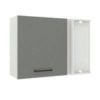 Armário de Cozinha Aéreo de Canto 1 Porta Branco/Cinza Agata Madesa