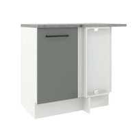 Balcão Armário de Cozinha de Canto 1 Porta Branco/Cinza Agata Madesa