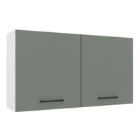 Armário de Cozinha Aéreo 120 cm 2 Portas Branco/Cinza Agata Madesa