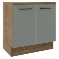 Balcão Armário de Cozinha 80 cm 2 Portas Rustic/Cinza Agata Madesa