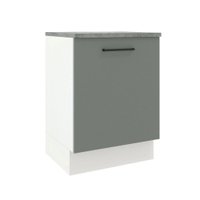 Balcão Armário de Cozinha 60 cm 1 Porta Branco/Cinza Agata Madesa