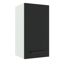 Armário de Cozinha Aéreo 35 cm 1 Porta Branco/Preto Agata Madesa