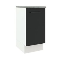 Balcão Armário de Cozinha 40 cm 1 Porta Branco/Preto Agata Madesa