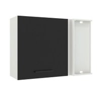 Armário de Cozinha Aéreo de Canto 1 Porta Branco/Preto Agata Madesa
