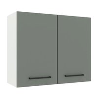 Armário de Cozinha Aéreo 80 cm 2 Portas Branco/Cinza Agata Madesa