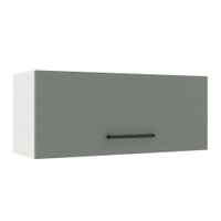 Armário de Cozinha Aéreo 80 cm 1 Porta Basculante Branco/Cinza Agata Madesa