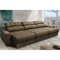Sofá Retrátil e Reclinável com Molas Ensacadas Cama inBox Master 3,22m Tecido Suede Castor