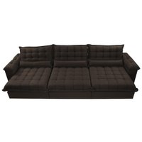 Sofá Retrátil e Reclinável 3,22m com Molas Ensacadas Cama inBox Aconchego Tecido Suede Café