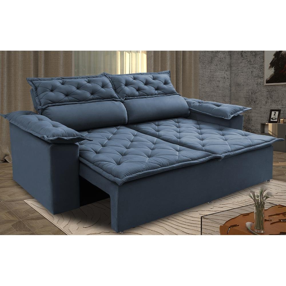 Sofá Retrátil e Reclinável Cama inBox Compact 1,50m Tecido Suede