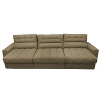 Sofá Retrátil e Reclinável com Molas Ensacadas Cama inBox Master 3,22m Tecido Suede Bege