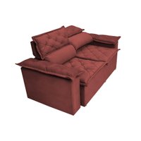 Sofá Retrátil e Reclinável Cama inBox Compact 1,50m Tecido Suede Velusoft Vermelho