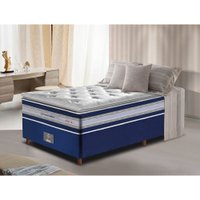 Conjunto Cama Box Solteiro de Molas Ensacadas D33 com Pillow TOP Cama inBox Select 88x188x71 Azul