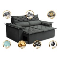Sofá Retrátil e Reclinável Cama inBox Compact 1,50m Tecido Suede Velusoft