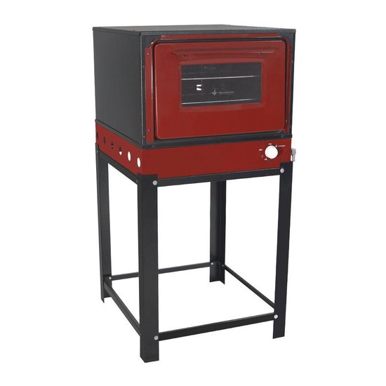 Forno Profissional Venâncio Linha Bravo Vermelho Intenso com Pé Multicores Venâncio Brfpvr