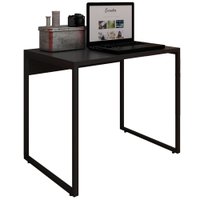 Mesa Para Escritório e Home Office Industrial Soft 90 cm F01 Preto Fosco - Lyam Decor