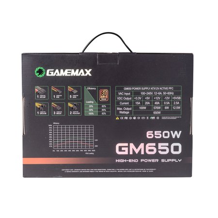 Fonte Gamer ATX Gamemax GM650 650W 80 Plus Bronze PFC Ativo