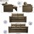 Conjunto de Sofá 3 e 2 Lugares Retrátil e Reclinável Cama inBox Compact 2,00x1,50m Velusoft Castor