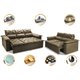 Conjunto de Sofá 3 e 2 Lugares Retrátil e Reclinável Cama inBox Compact 2,00x1,50m Velusoft Castor