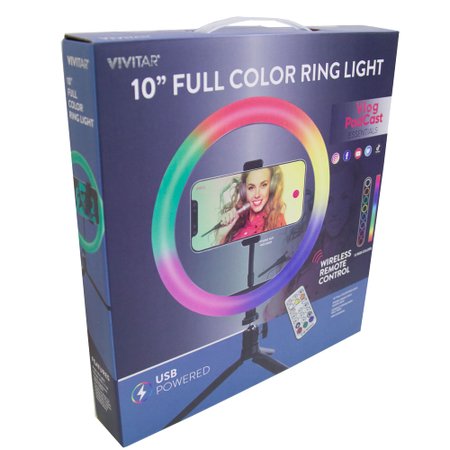 Ring Light Portátil Usb Color 10 Polegadas com Tripé para Smartphone
