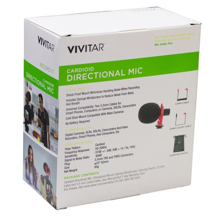 Microfone Vivitar Cardióide Direcional com Espuma