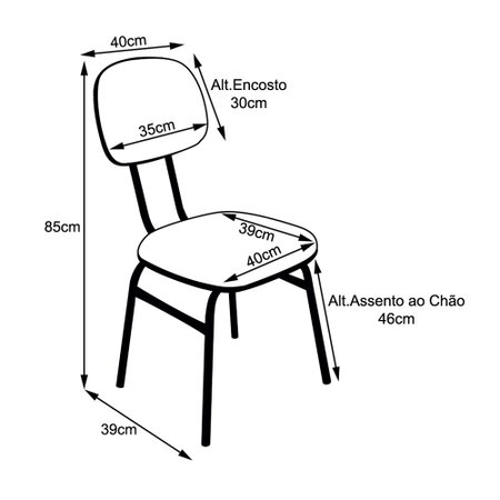 Cadeira para Escritório CS01 7/8 Couro Azul - Pethiflex