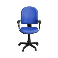 Cadeira para Escritório PE01 Giratória Couro Azul - Pethiflex