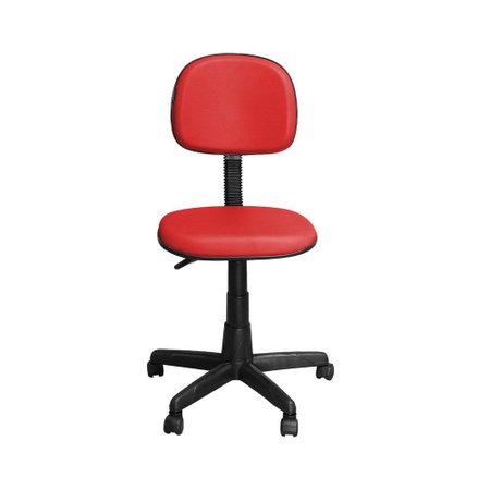 Cadeira para Escritório CS-02 Secretária Giratória Couro Vermelho - Pethiflex