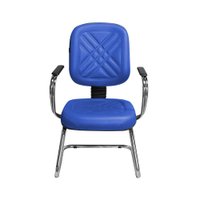 Cadeira para Escritório PD-03SCBC Couro Azul - Pethiflex