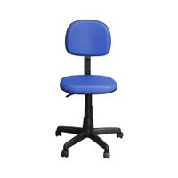 Cadeira para Escritório CS-02 Secretária Giratória Couro Azul - Pethiflex