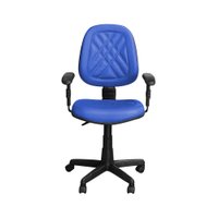 Cadeira para Escritório PS-02 Giratória Couro Azul - Pethiflex