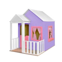 Casinha de Brinquedo com Cercado Lilás/Rosa - Criança Feliz