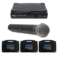 Kit 3 Microfones sem Fio TK U120 UHF Onyx