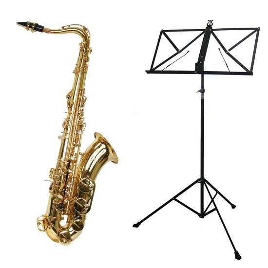 Kit Saxofone Tenor TS 200 Laqueado New York + Estante de Partitura S2