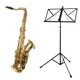 Kit Saxofone Tenor TS 200 Laqueado New York + Estante de Partitura S2