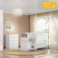 Berço Mini Cama Mosaico 3x1 Infantil Flex Henn Branco