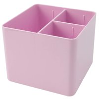 Porta Objetos 3 Divisórias Organizador De Escritório Porta Canetas Rosa Pastel Dello