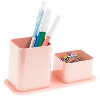 Porta Caneta E Clips Dellocolor Porta Objetos Organizador De Mesa Escritório Rosa Claro