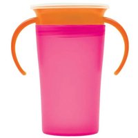 Copo de Treinamento Infantil 360º Antivazamento Com Alça 260ml Rosa