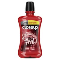 Enxaguante Bucal Closeup Red Hot Zero Álcool Proteção 360° Fresh Leve 500ml Pague 350ml